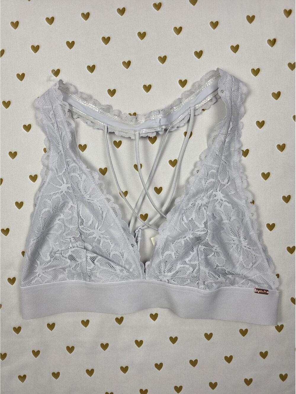 Victorias Secret Pink Blue Lacey Strappy Small Bralette Bra Top Tank